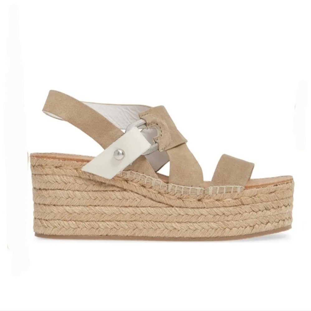 𝅺RAG & Bone August Espadrille Platform Sandal NWOB Light Sand sz. 9.5
